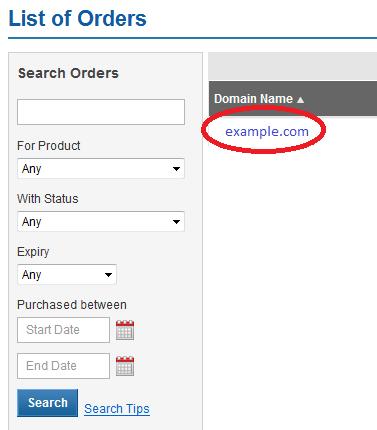 List of domain names List of domain names